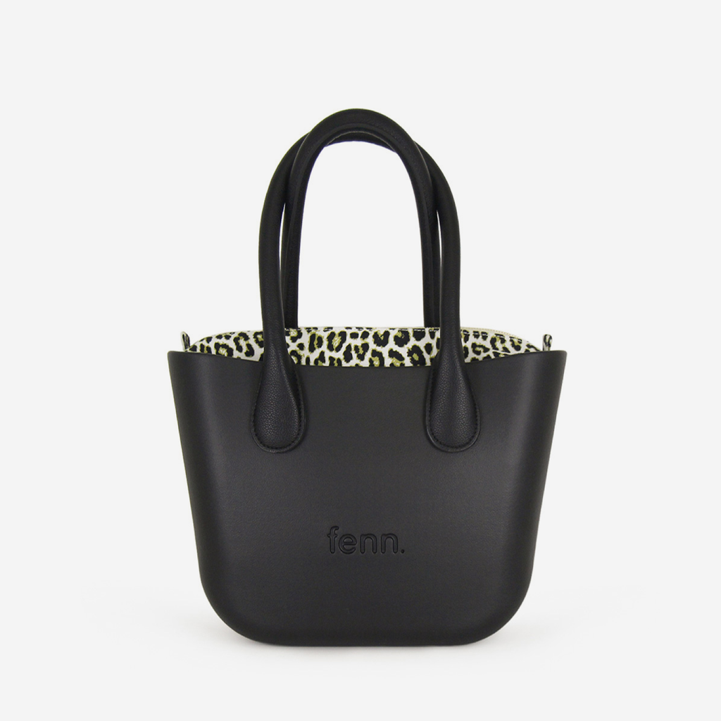 Petite Handbag - Black - Cheetah Inner - Black