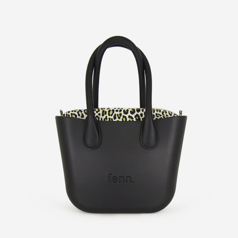 Petite Handbag - Black - Cheetah Inner - Black