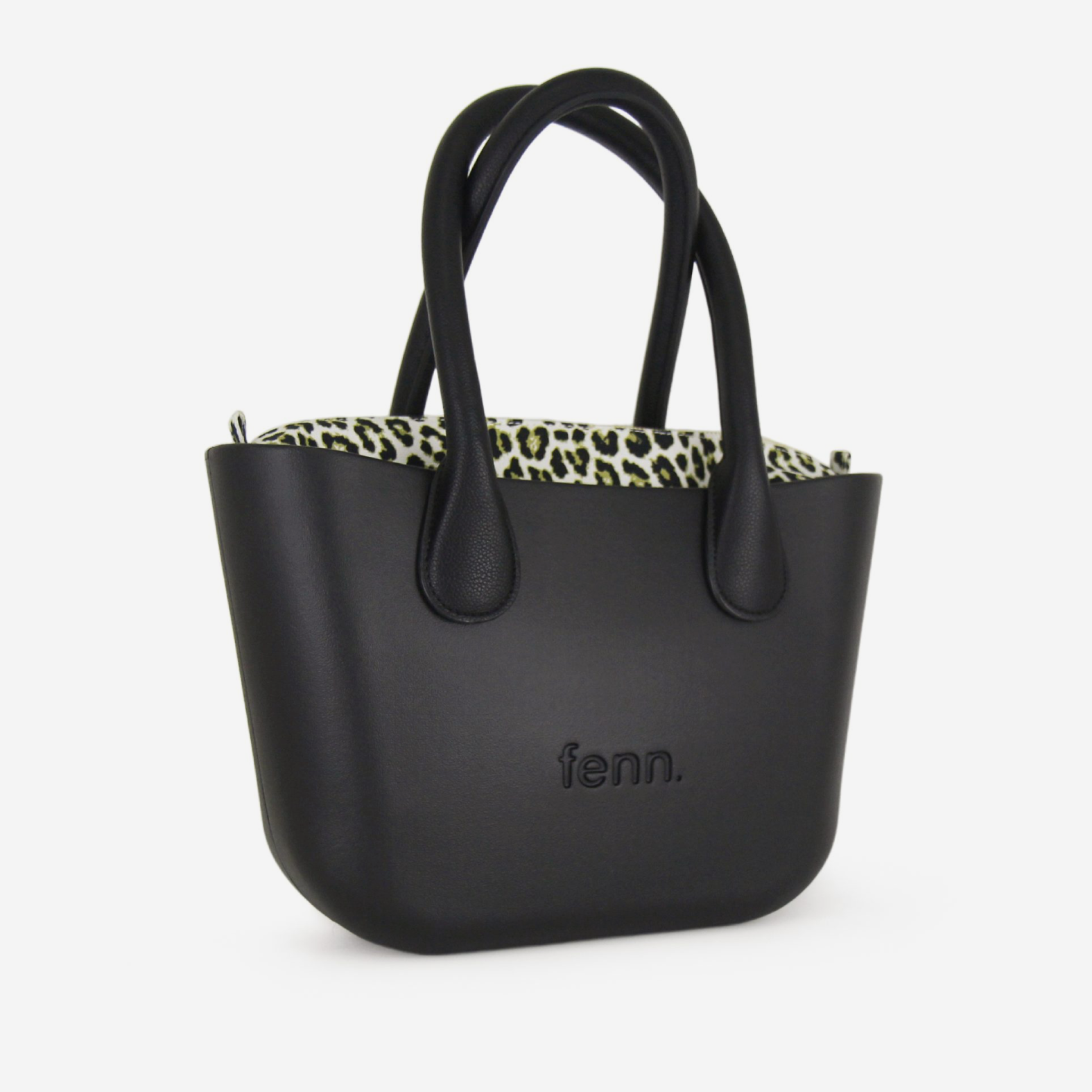 Petite Handbag - Black - Cheetah Inner - Black