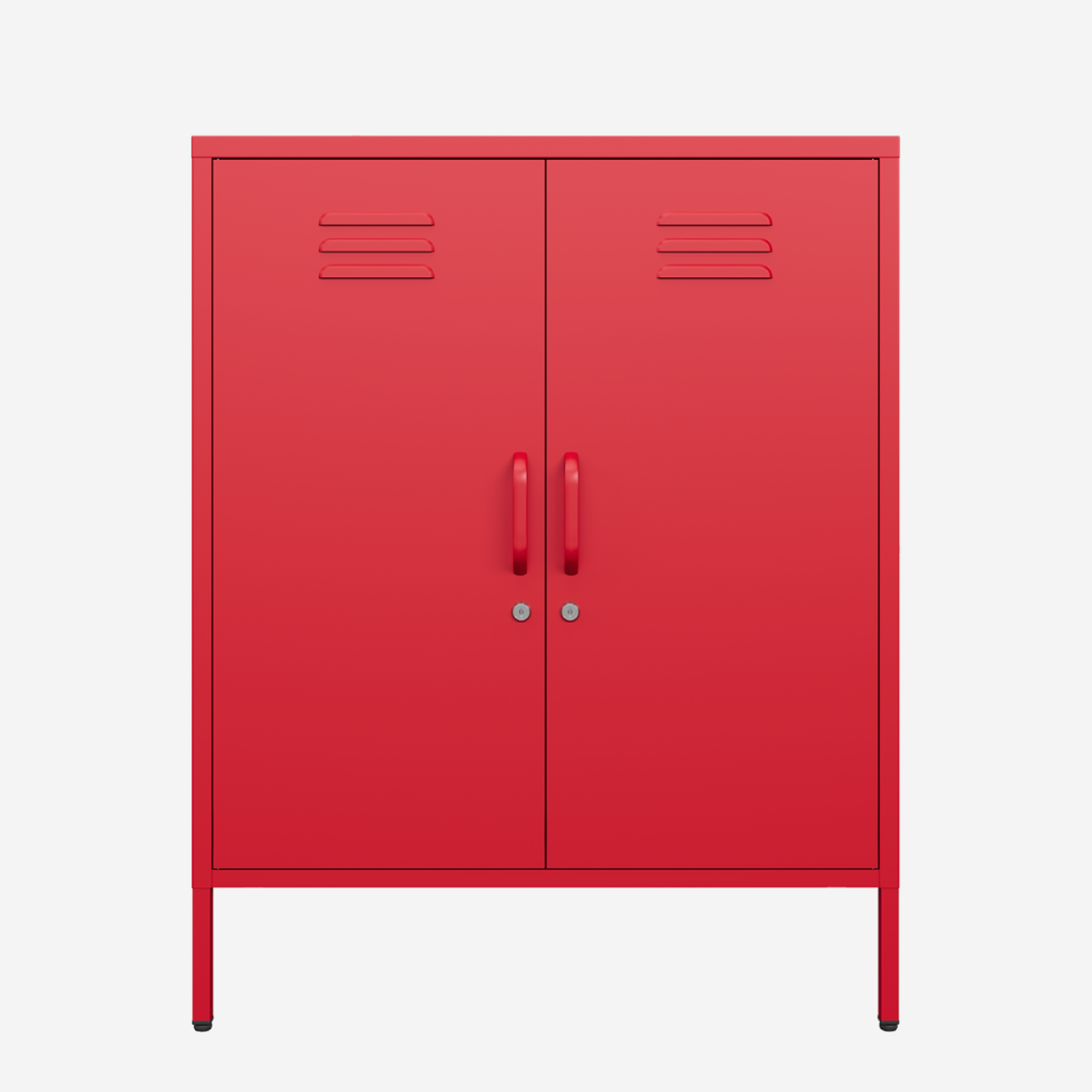 Popstrukt Sugar Cube Cabinet - Red Polka