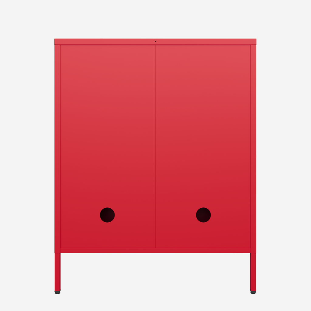 Popstrukt Sugar Cube Cabinet - Red Polka