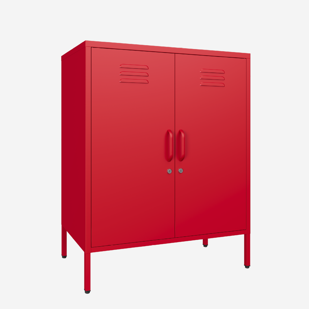 Popstrukt Sugar Cube Cabinet - Red Polka