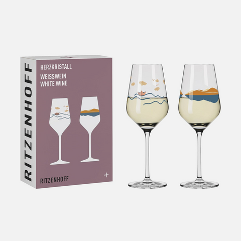 Herzkristall Crystal White Wine Glass Set