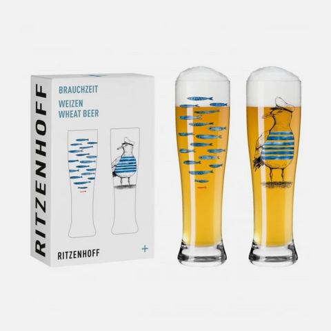 Usage Time Wheat Beer Glass Set - Daniela Garreton
