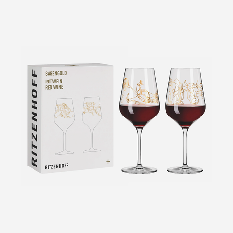SagenGold Red Wine Glass Set - Burkhard Neie