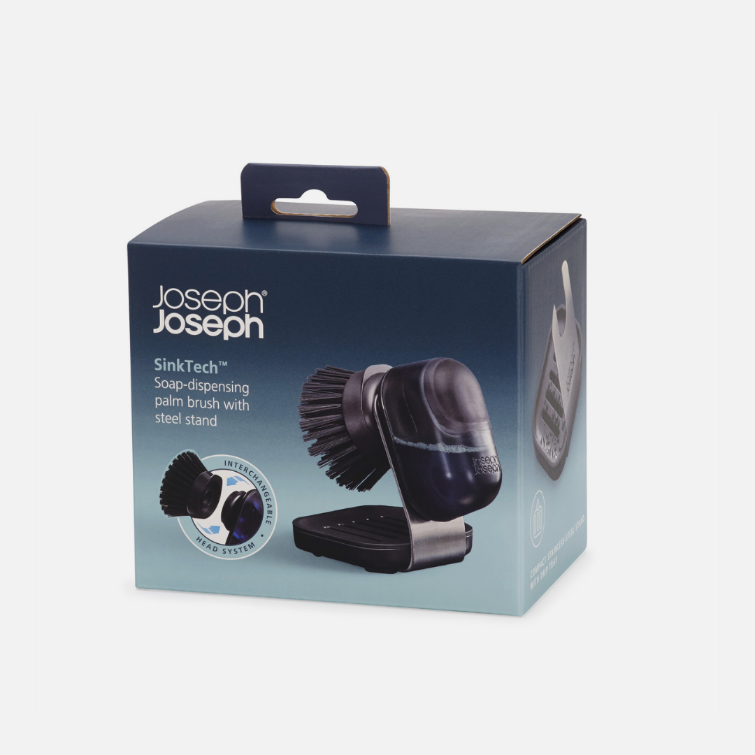 SinkTech™ Compact Soap Dispensing Washing Up Brush with Steel Stand