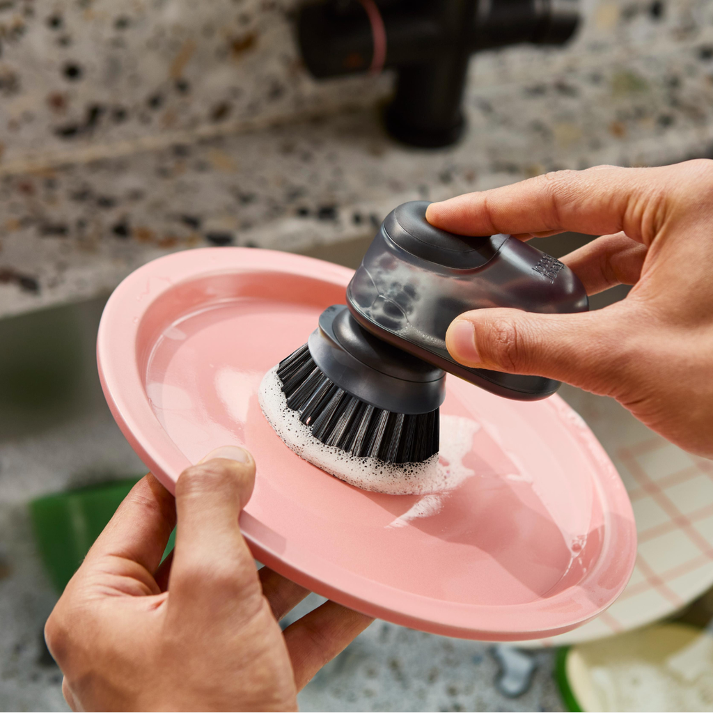 SinkTech™ Compact Soap Dispensing Washing Up Brush with Steel Stand