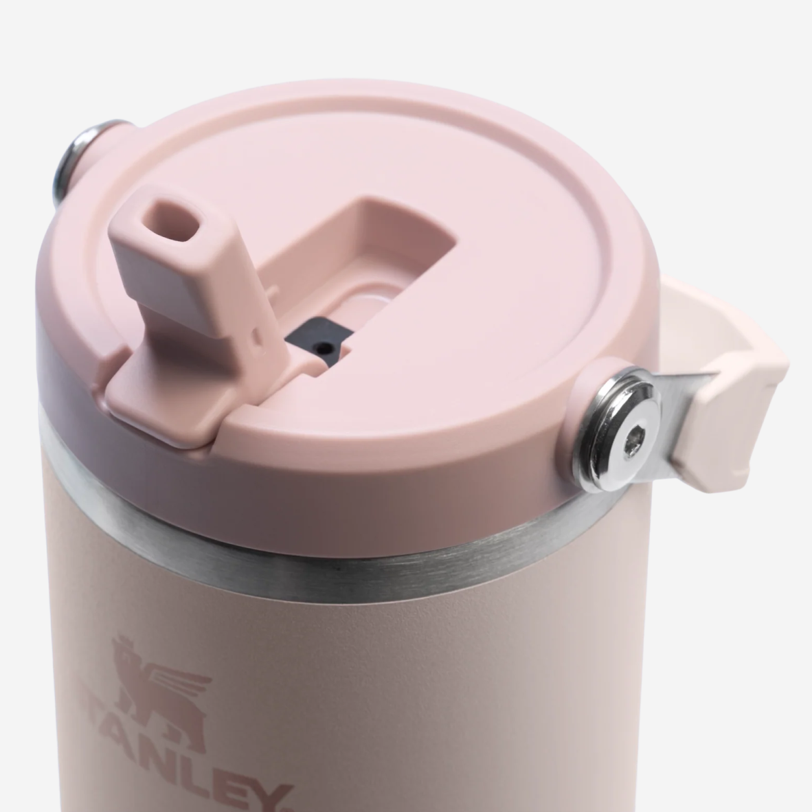 The IceFlow Flip Straw Water Bottle 890ml - Rose Quartz