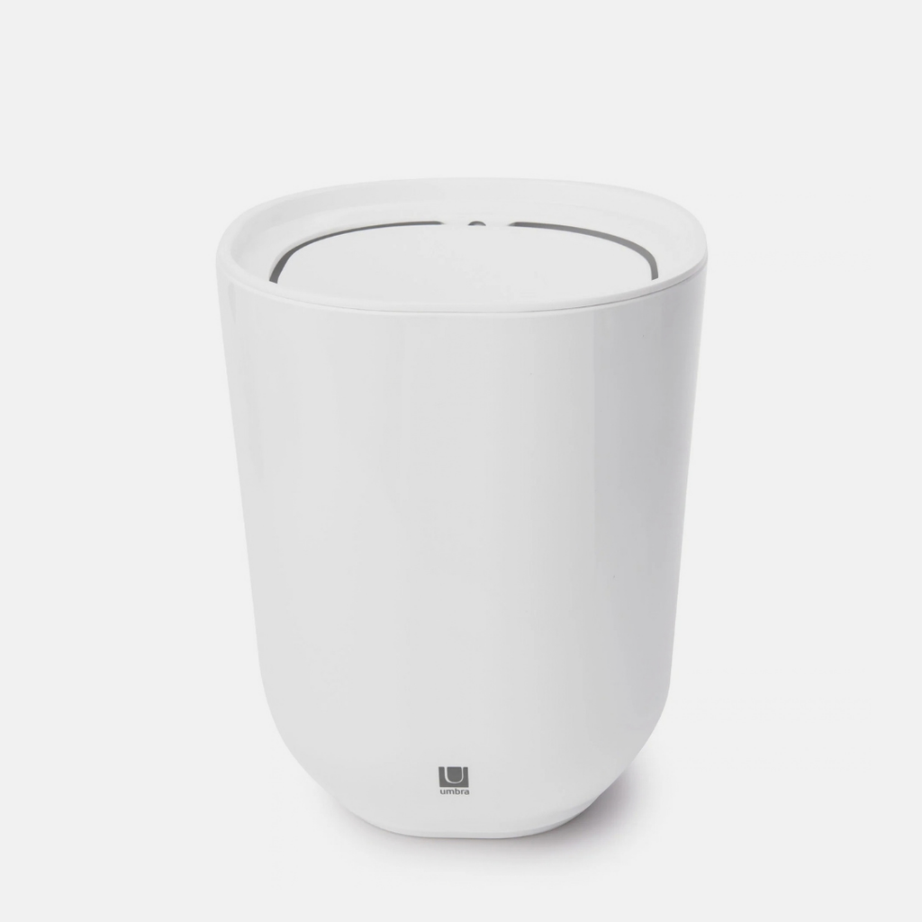 Step Trash Can With Lid - White