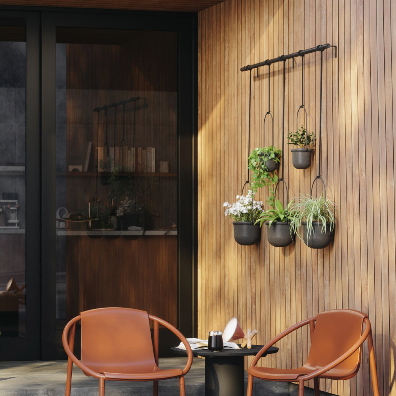 Triflora Hanging Planter 5 - Black on Black