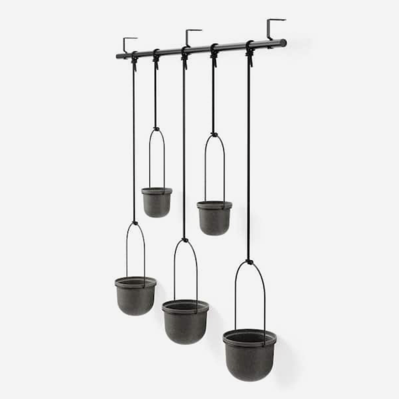 Triflora Hanging Planter 5 - Black on Black
