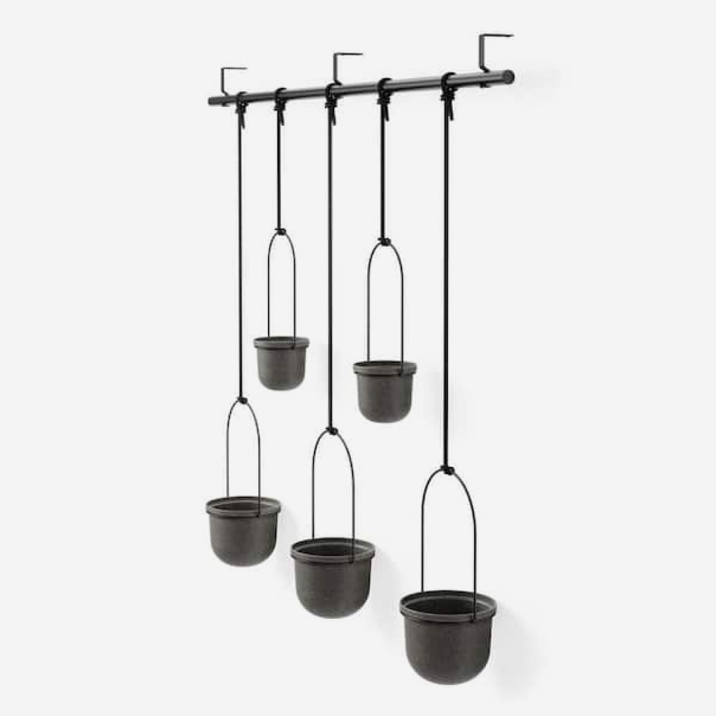 Triflora Hanging Planter 5 - Black on Black