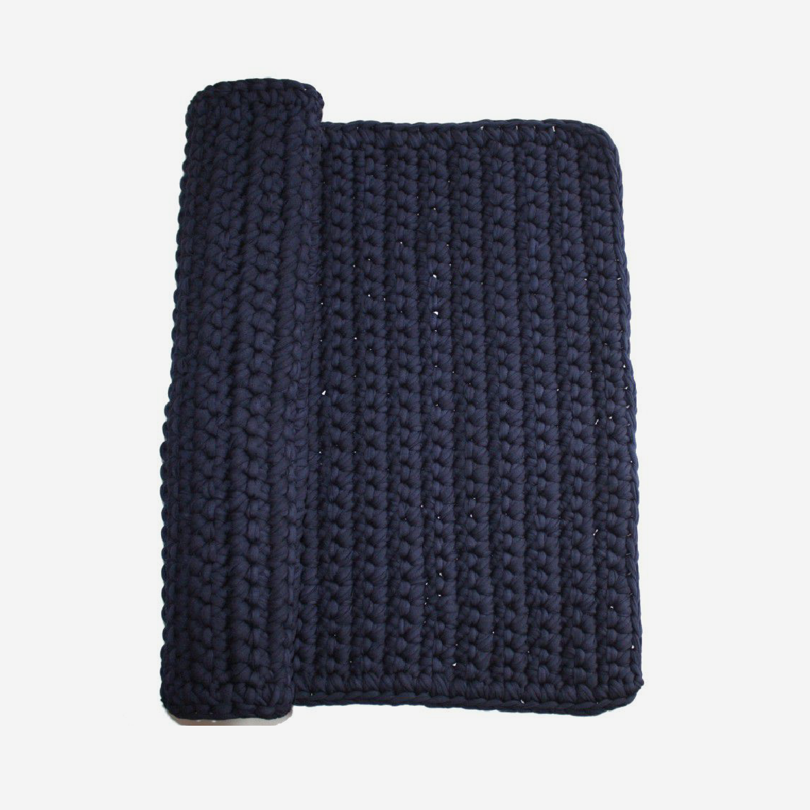 Cotton Crochet Bathmat - Navy