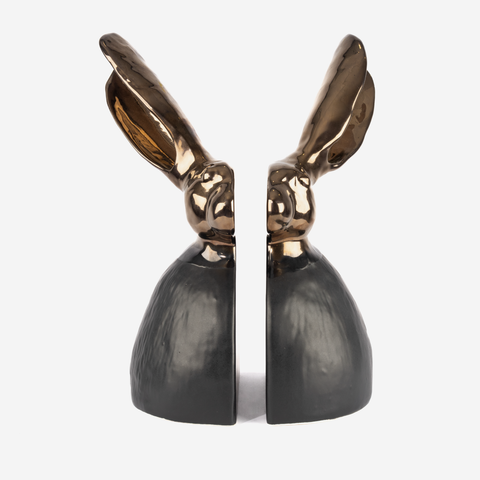 Riverine Rabbit Bookends - Black & Bronze