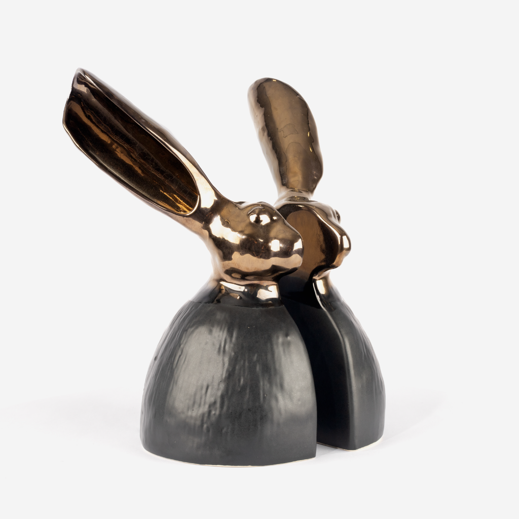Riverine Rabbit Bookends - Black & Bronze