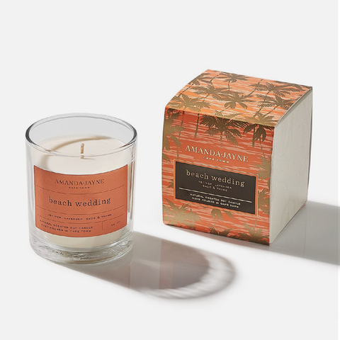 Glass Candle - Beach Wedding (Orange)
