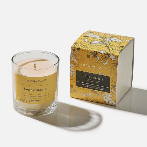 Glass Candle - Honeysuckle (Yellow)