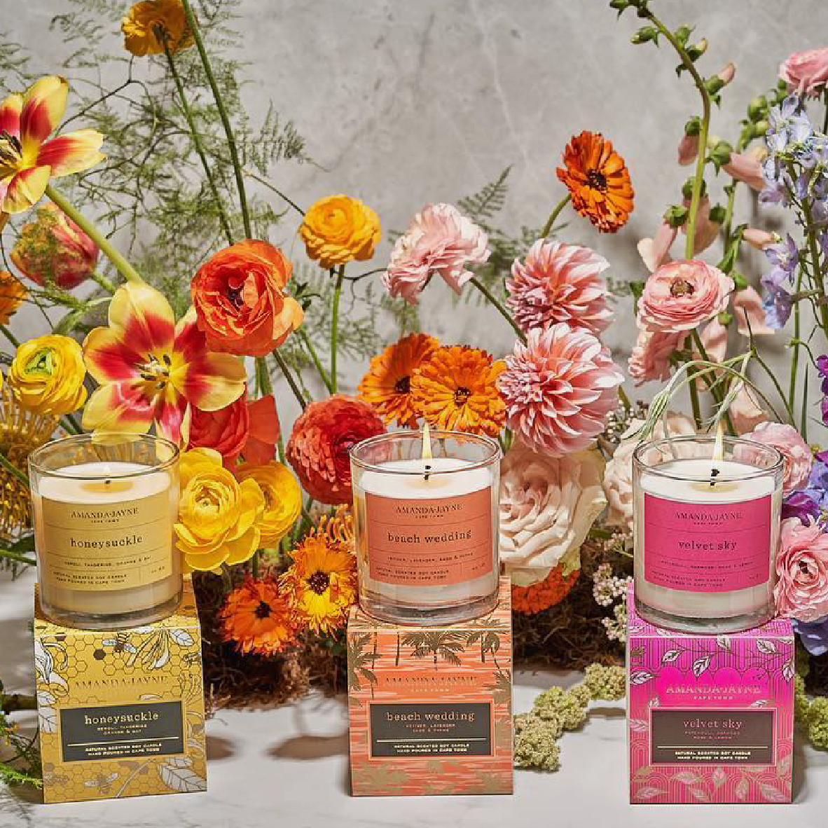 Glass Candle - Beach Wedding (Orange)