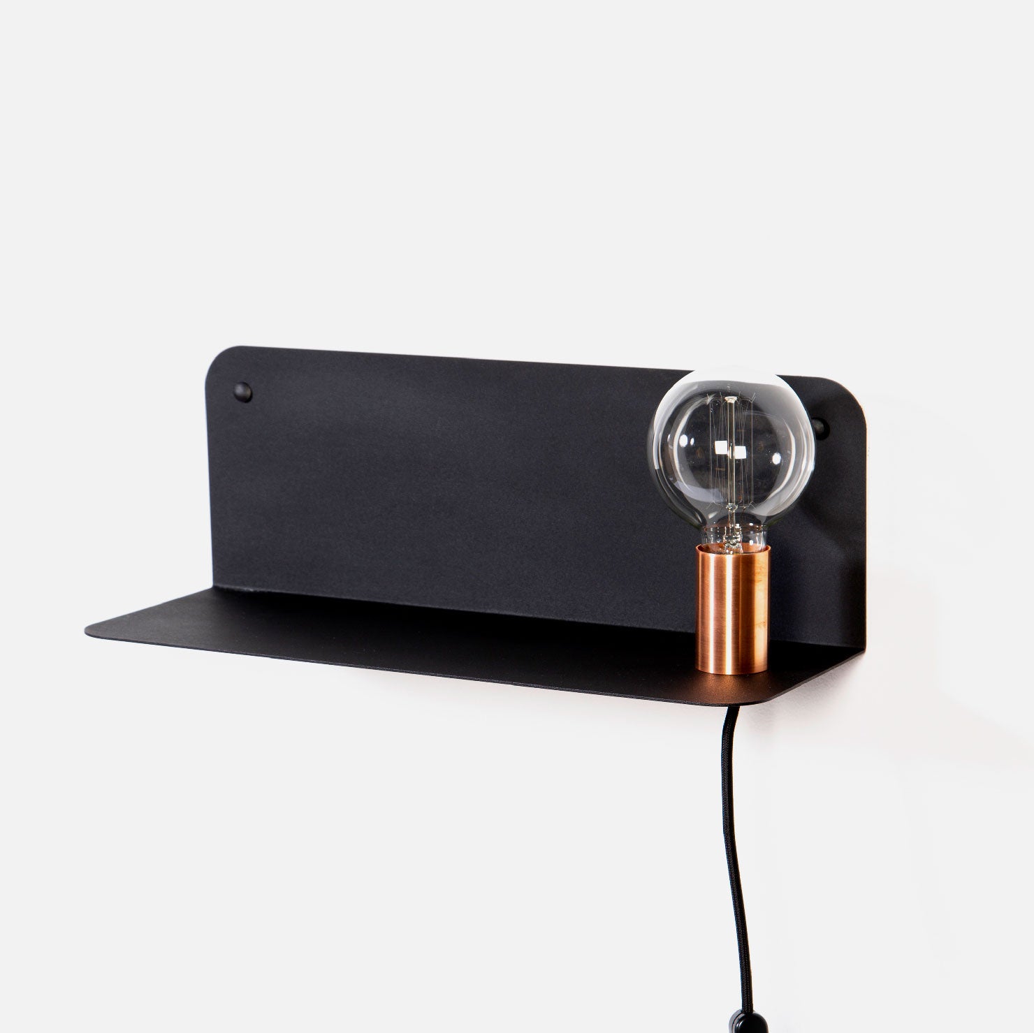 Steel Ledge Shelf With Lamp