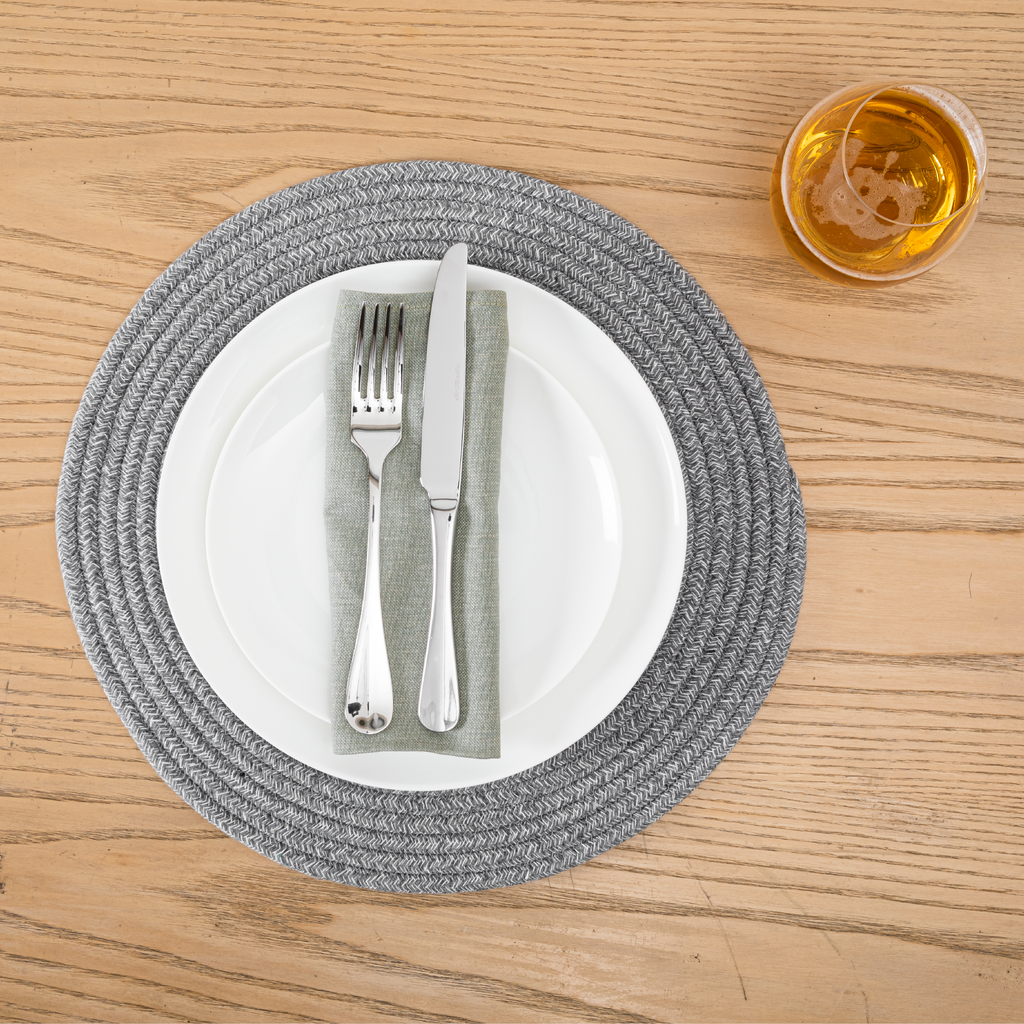 Round Placemats Set of 2 - Grey