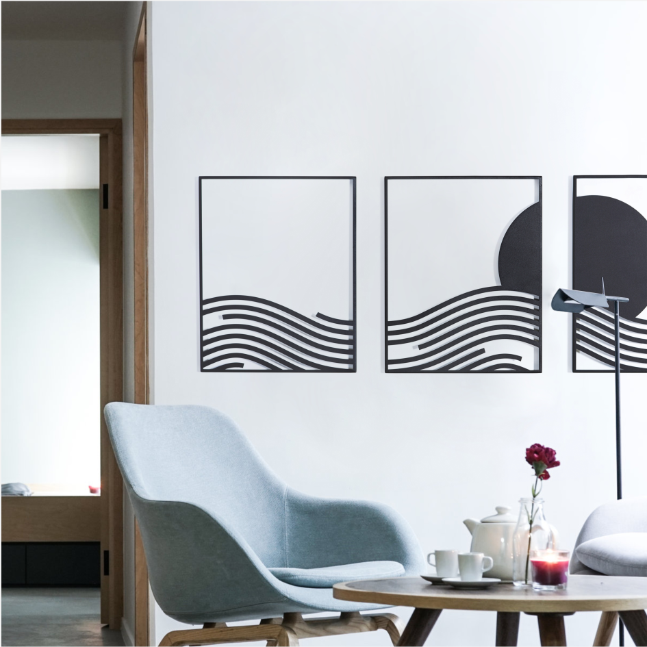 Steel Wall Art - Oceanic Sunset Trio