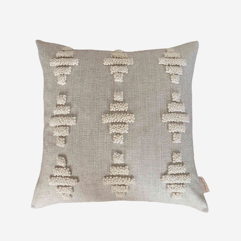 Punch Needle Scatter Cushion - Zulu Pattern 1 on Oatmeal