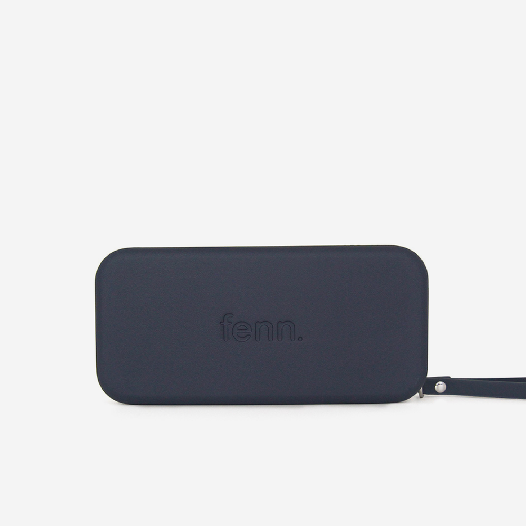 Original Wallet With Strap & Silver Zip - Navy