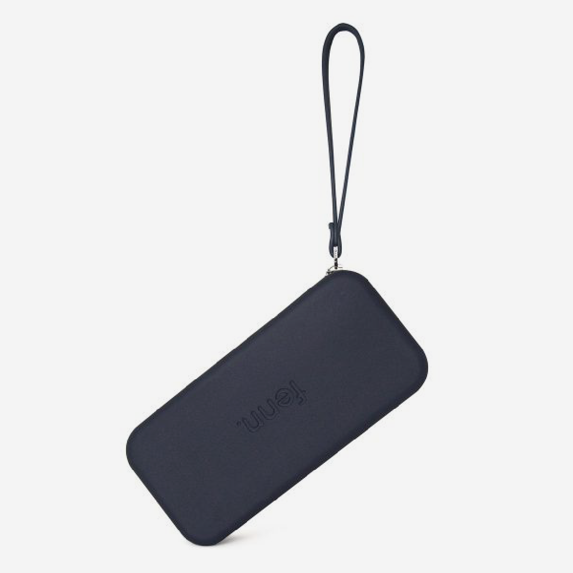 Original Wallet With Strap & Silver Zip - Navy