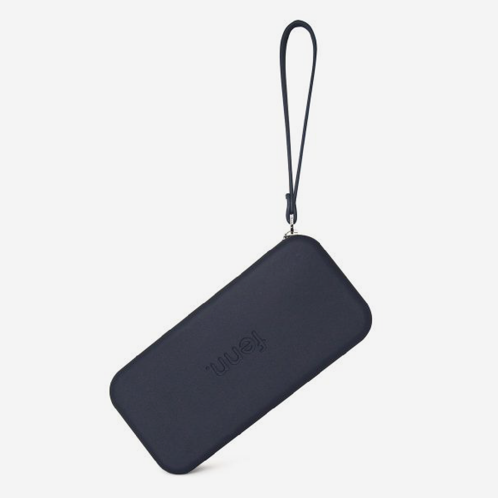 Original Wallet With Strap & Silver Zip - Navy