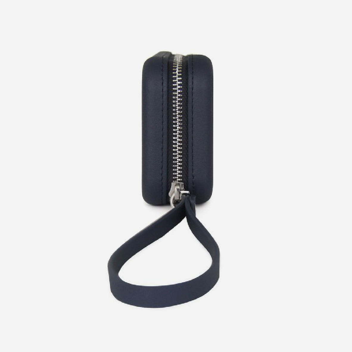 Original Wallet With Strap & Silver Zip - Navy