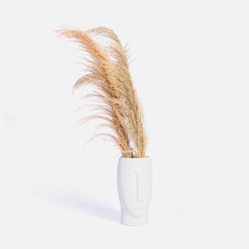 Masai Face Vase Small - White