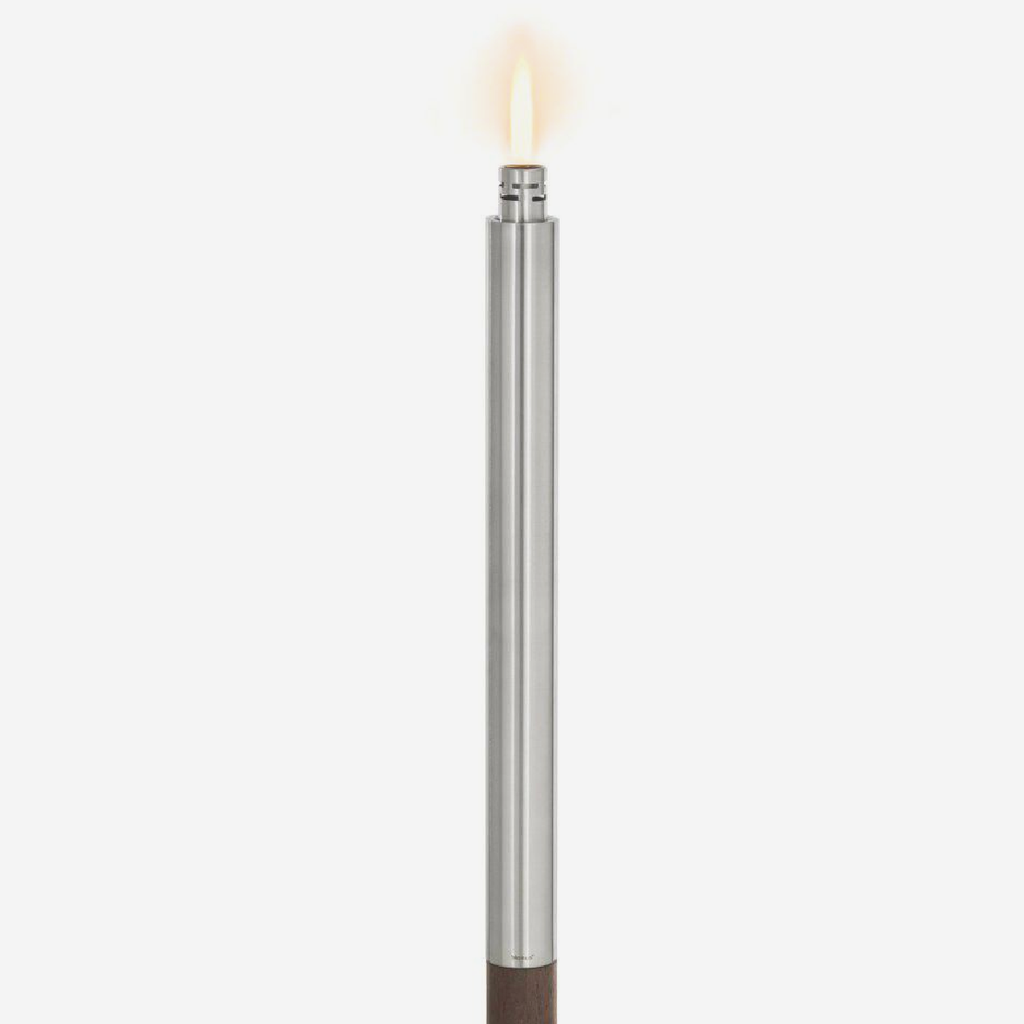 Garden Torch With Concrete Base - Wood