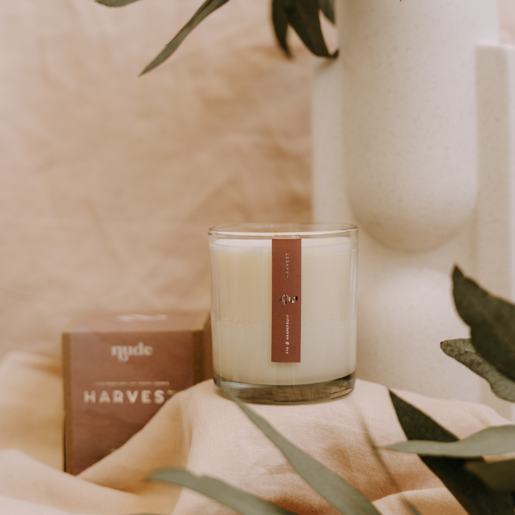 Glass Wood Wick Candle - Harvest